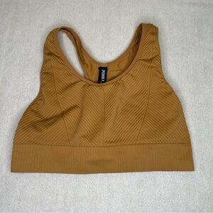 PINK Active Camel Color Ribbed Seamless‎ Lightly Lined Sport Bra Size M